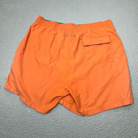 Vintage Polo Ralph Lauren Shorts Men Extra Large Orange Pony Swim Trunks Surf - Picture 2 of 16